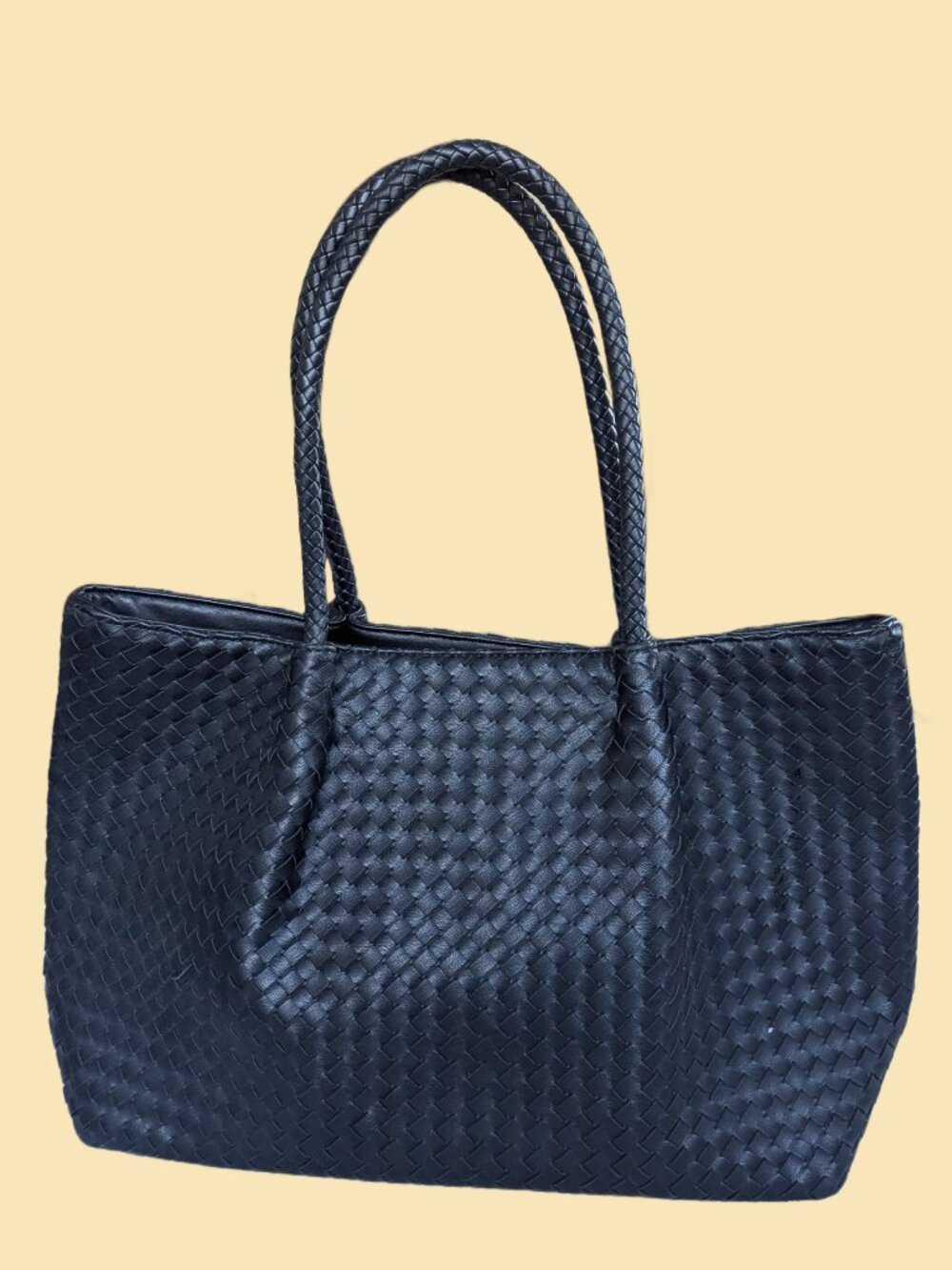 Lulu Dharma Black Napa Vegan Leather Tote Bag